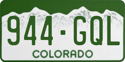 CO license plate 944GQL