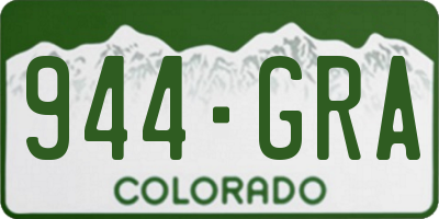 CO license plate 944GRA