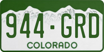 CO license plate 944GRD