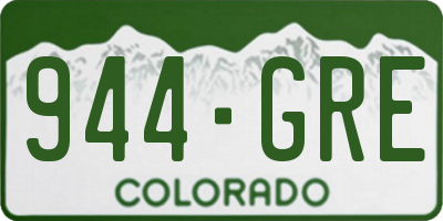 CO license plate 944GRE