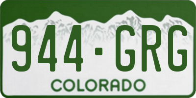 CO license plate 944GRG