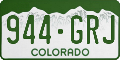 CO license plate 944GRJ