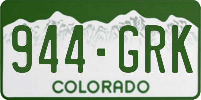 CO license plate 944GRK