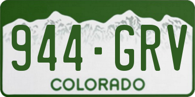 CO license plate 944GRV