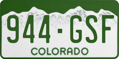 CO license plate 944GSF