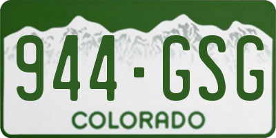 CO license plate 944GSG