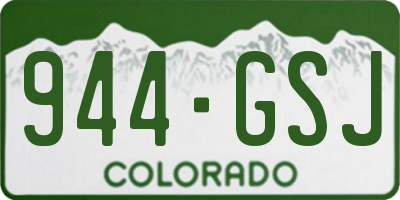 CO license plate 944GSJ