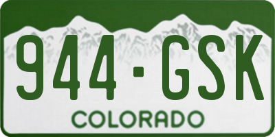 CO license plate 944GSK