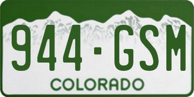 CO license plate 944GSM