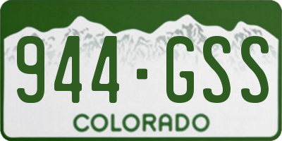 CO license plate 944GSS