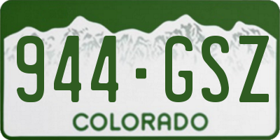 CO license plate 944GSZ