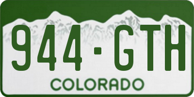 CO license plate 944GTH
