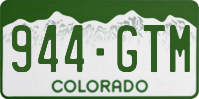 CO license plate 944GTM