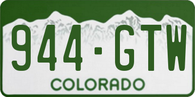 CO license plate 944GTW