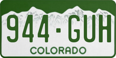 CO license plate 944GUH