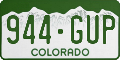 CO license plate 944GUP