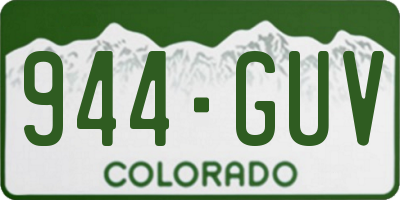CO license plate 944GUV