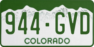 CO license plate 944GVD
