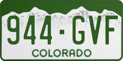 CO license plate 944GVF