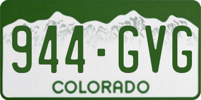 CO license plate 944GVG
