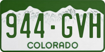 CO license plate 944GVH