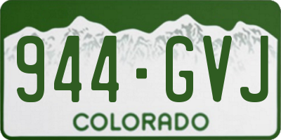 CO license plate 944GVJ