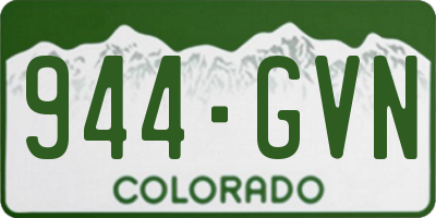 CO license plate 944GVN