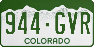 CO license plate 944GVR