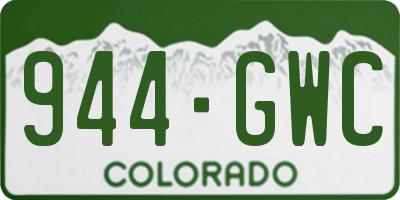 CO license plate 944GWC