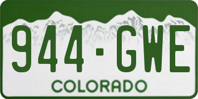 CO license plate 944GWE