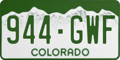 CO license plate 944GWF