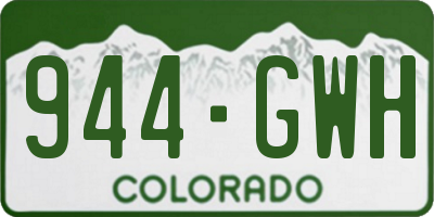 CO license plate 944GWH