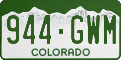 CO license plate 944GWM