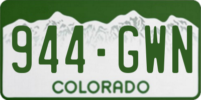 CO license plate 944GWN