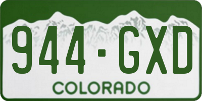 CO license plate 944GXD