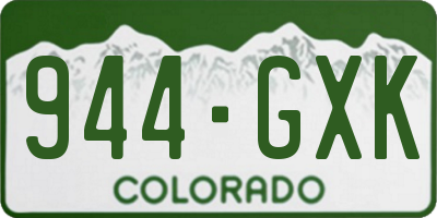 CO license plate 944GXK