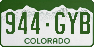 CO license plate 944GYB