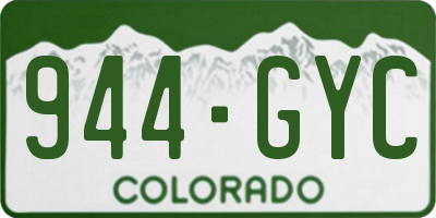 CO license plate 944GYC
