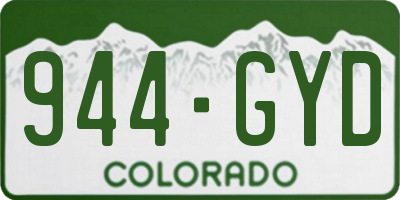 CO license plate 944GYD