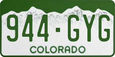 CO license plate 944GYG