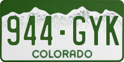 CO license plate 944GYK