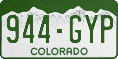 CO license plate 944GYP
