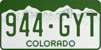CO license plate 944GYT