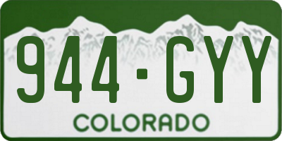 CO license plate 944GYY