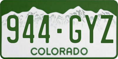 CO license plate 944GYZ