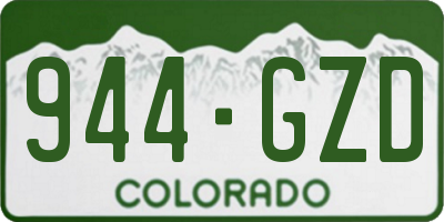 CO license plate 944GZD