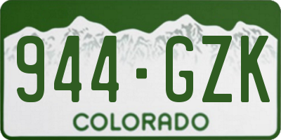 CO license plate 944GZK