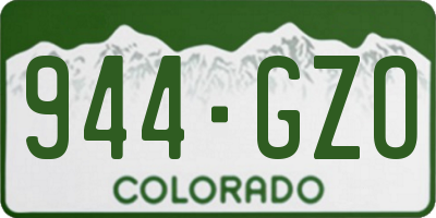 CO license plate 944GZO