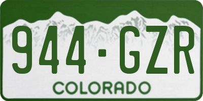 CO license plate 944GZR