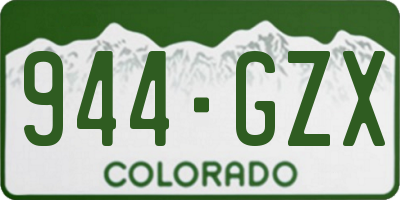CO license plate 944GZX
